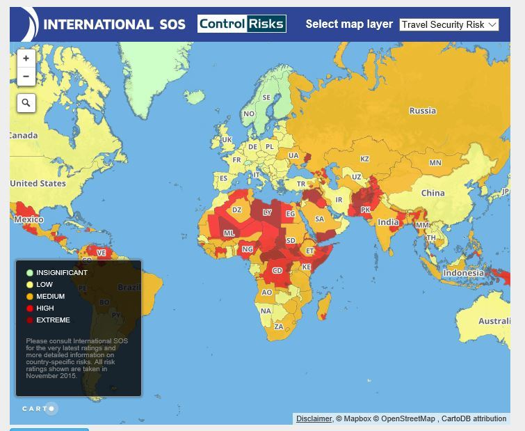 Mapping global health and security risks with an interactive map